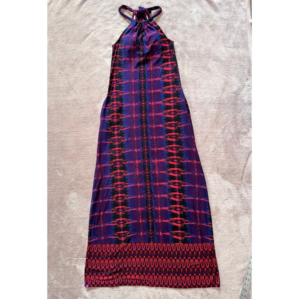 Athleta Purple and Red Halter Maxi Dress